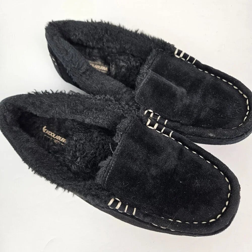 Koolaburra by UGG Youth Riley Shimmer Moccasin Slipper Black 1116742 2